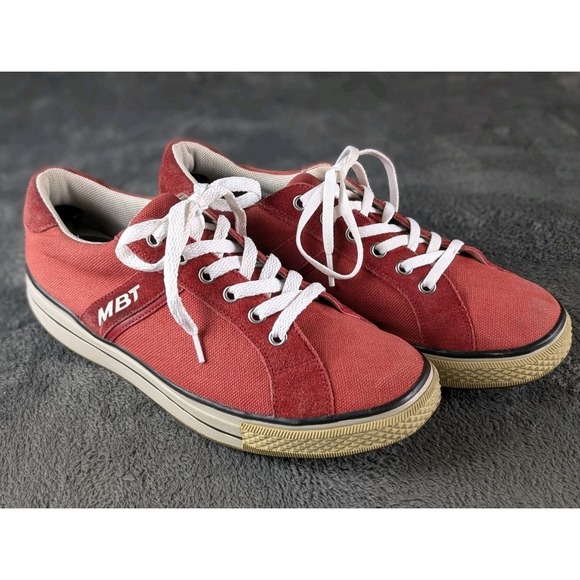 MBT Shoes - MBT Jambo Sneakers Red Canvas and Suede Rocking Shoe Sz 9-9.5 Stability Trainers